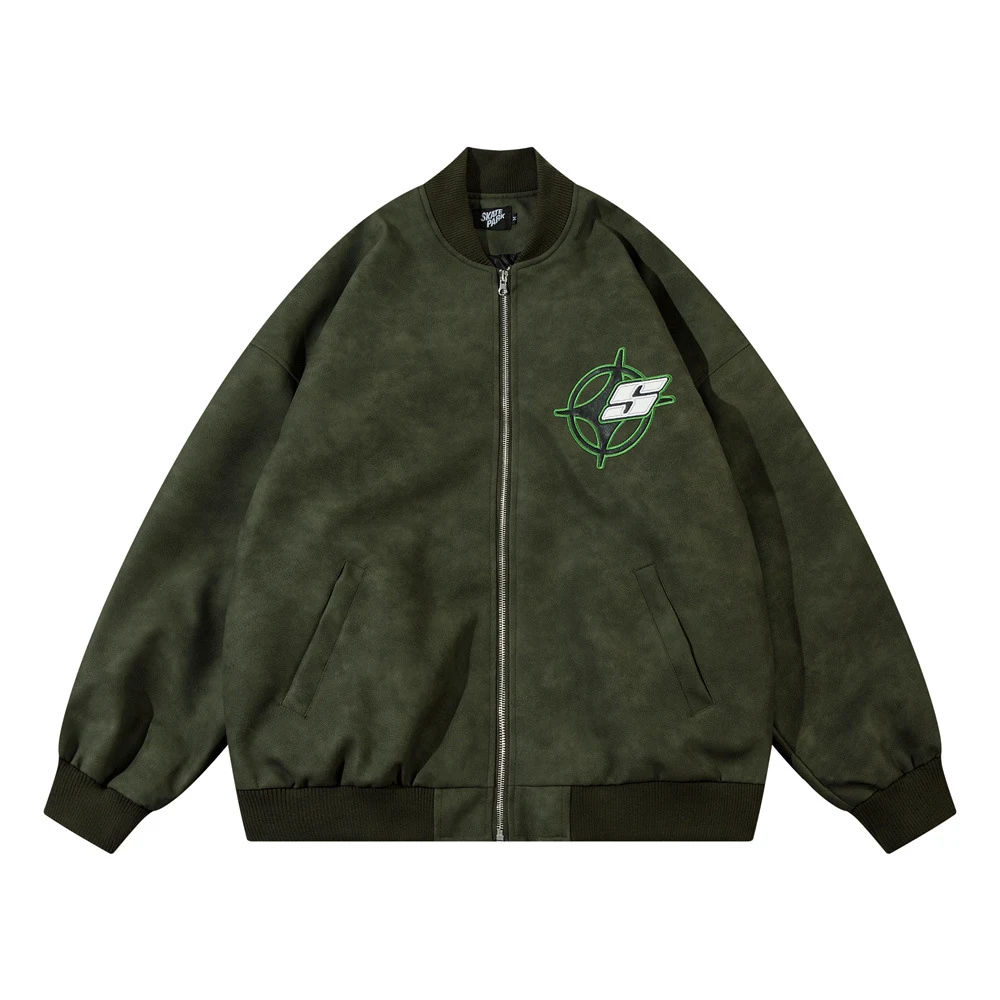 Cross Star Embroidery Letter Loose PU Leather Jacket Coat, a stylish and comfortable outerwear option for women, perfect — photo 16