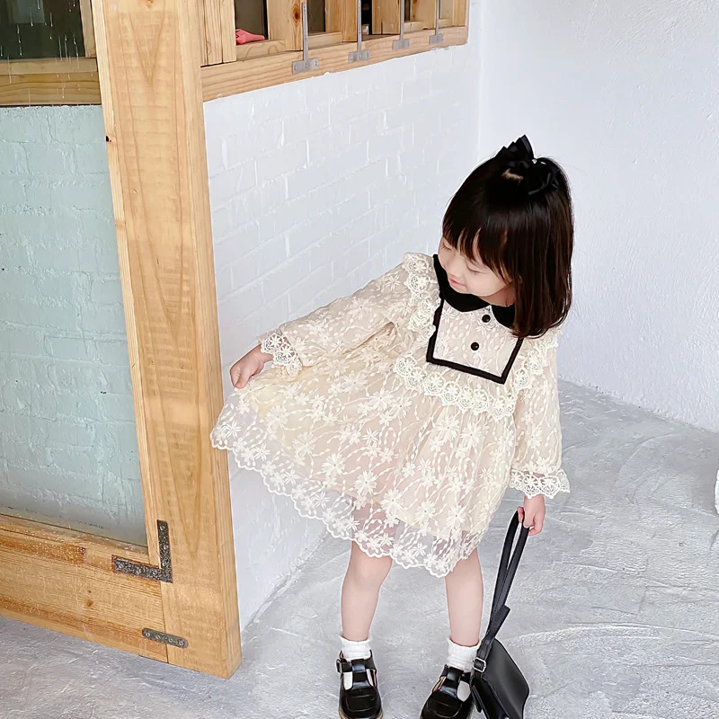Kinderkleid Mädchen Spitzendress Babykleid Prinzessin Westlicher Stil Kleider für kleine Mädchen Bequemes Outfit für besondere Anlässe — foto 6