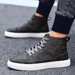 Casual leren high-top schoenen voor studenten, veelzijdig en comfortabel, perfect voor dagelijks gebruik en elke outfit. — foto 4