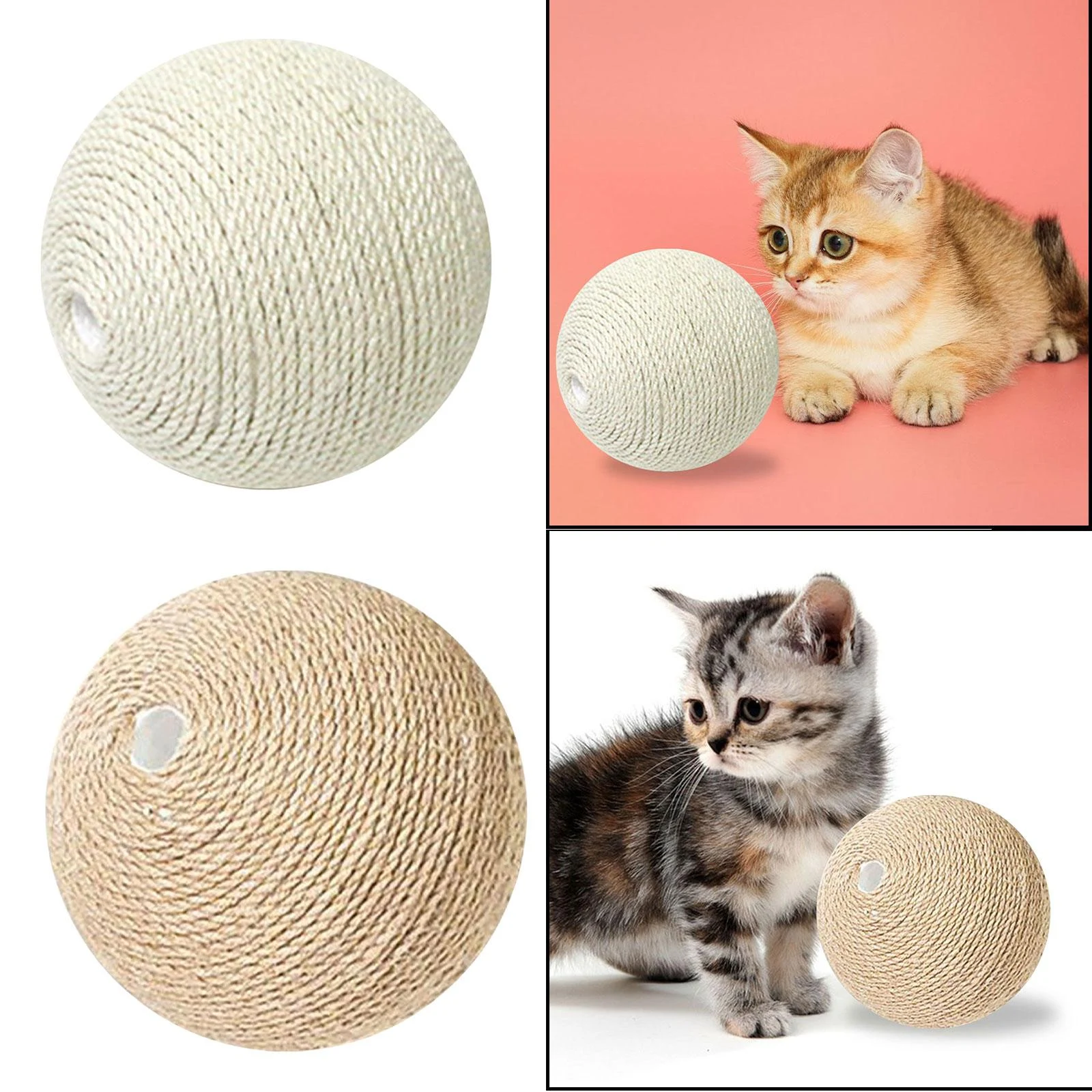 Title 4, Interactive Cat Toy Natural Sisal Cat Toy for P...