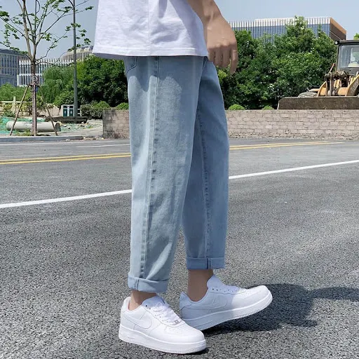 Title 5, Mens Jeans Autumn and Winter Loose Straight Ha...
