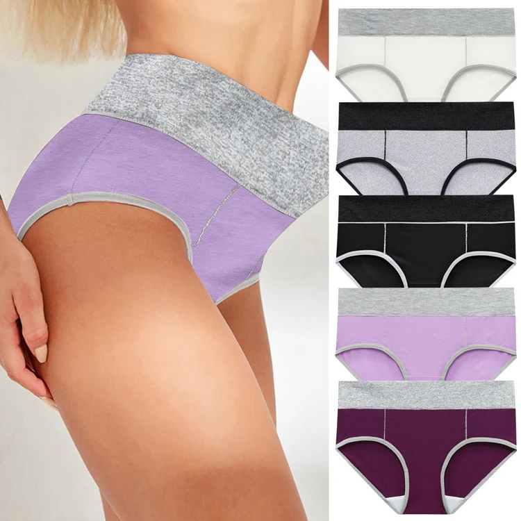 5-Piece Combination Cotton Knit Oversized Hip Lift Women's Briefs, providing comfort, support and a flattering fit. — photo 22