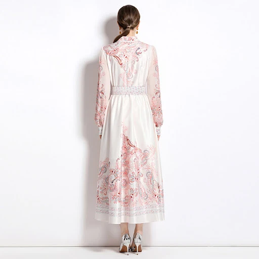 Title 6, Retro Printed Cardigan Single-breasted Dress