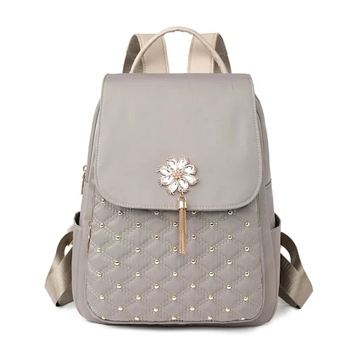 Title 8, Mochila feminina coreana de nylon com bordado d...