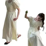 Waist-tight Slimming Puff Sleeve Long Dress — photo 2