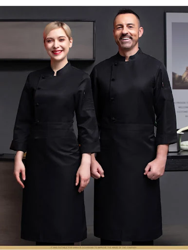 Title 2, Chef Overalls Long Sleeve Canteen Autumn And Wi...