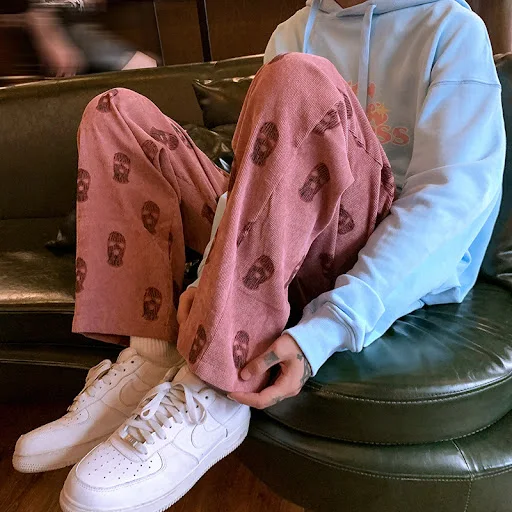 Title 3, Mens Fashion Simple Casual Corduroy Pants Comf...