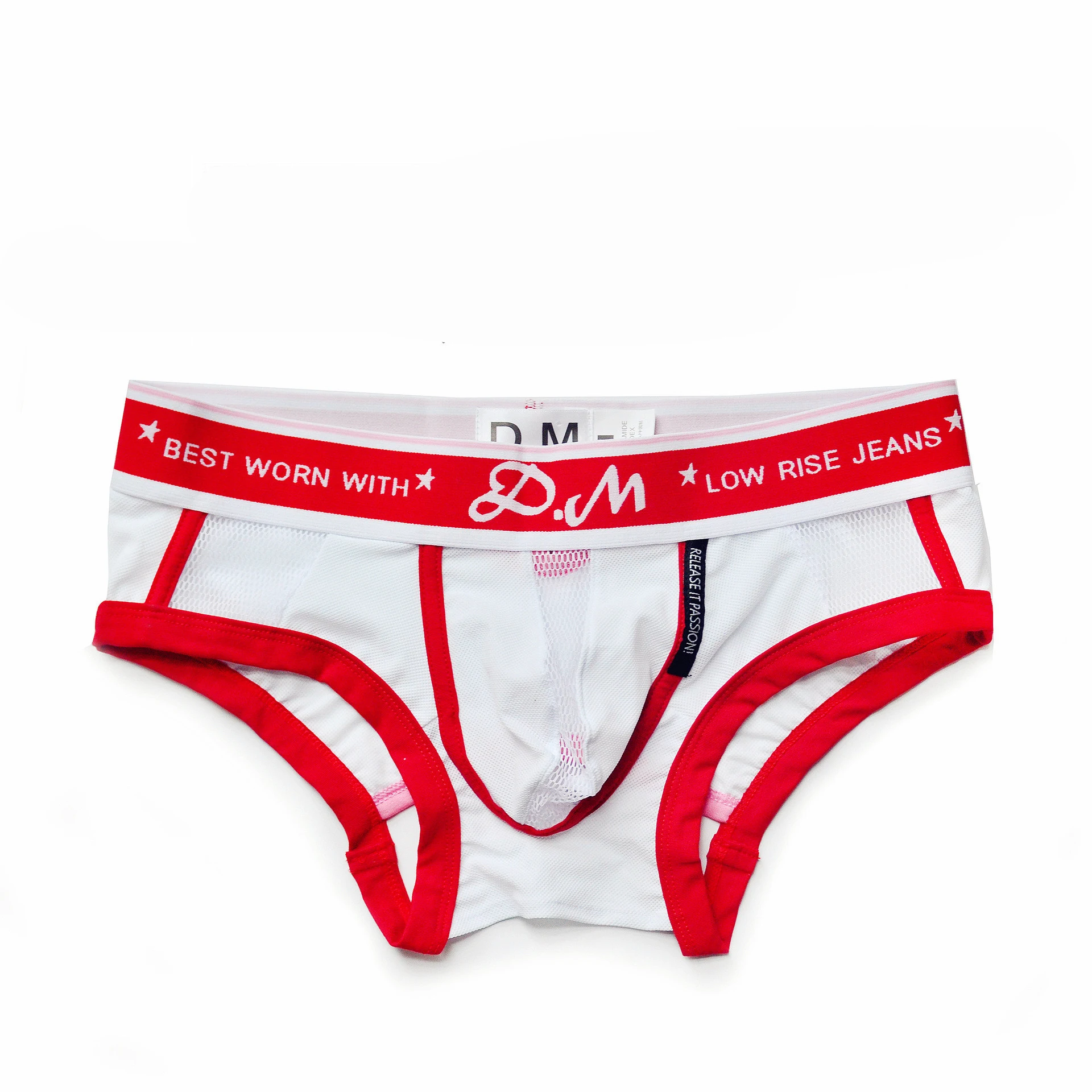 Title 2, Mens low-waist polyester mesh underwear. Breat...