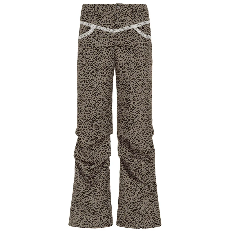 Slim tkani leopard print casual pantalone za žene, udobne i moderne, idealne za svakodnevne prilike i ležerne izlaske. — foto 3