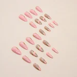 Unhas infantis amendoadas onduladas com glitter, para um brilho radiante. Aplicação fácil e design moderno, perfeitas para um visual divertido. — foto 5