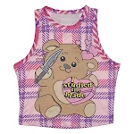 Pink grid bear