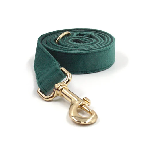 Title 7, Green Velvet Dog Collar and Leash Set. Offers c...