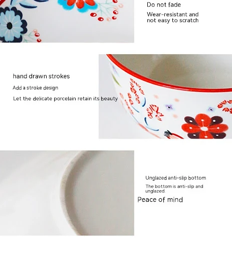 Title 2, Home American Tableware Hand Drawn Creative Flo...