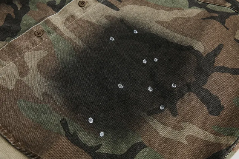 Title 10, Mens Vintage Camouflage Shirt with Splash-Ink ...