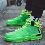 Chaussures en mesh pour couple automne et hiver, baskets montantes tendance pour hommes, confort et style assurés. — photo 5