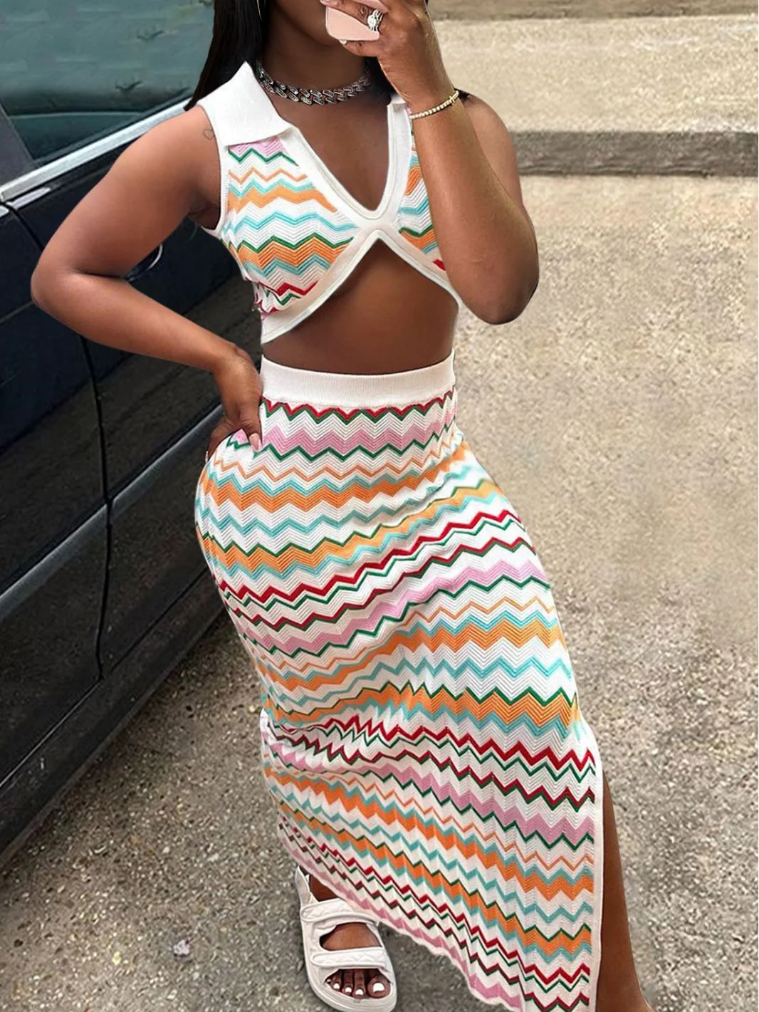 Title 6, Womens Skirt Casual Suit Two-piece Set. Comfor...