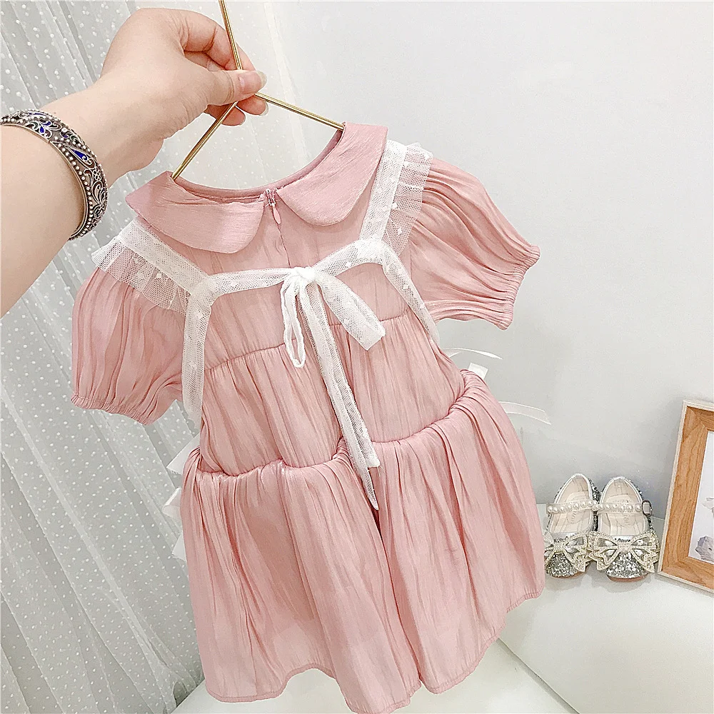 Vestido Lolita Bebê Manga Curta Estilo Ocidental Infantil Princesa Conjunto de Duas Peças Perfeito para Festas — foto 2