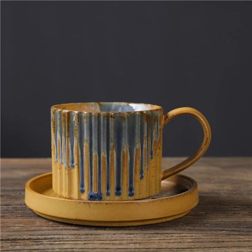 Title 3, Retro Kiln Baked Ceramic Coffee Set Enjoy Coffe...