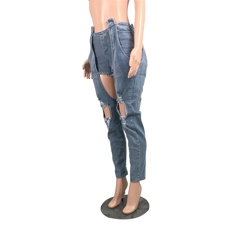 Jeans cosidos largos y cortos para un estilo versátil. Obtén comodidad y moda con estos vaqueros de costura doble para cualquier ocasión. — foto 3