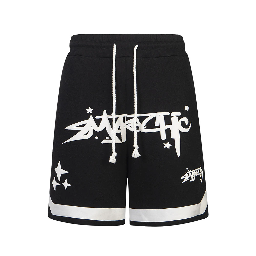 Title 4, Shorts Soltos com Estampa Puff para Homens e Mu...