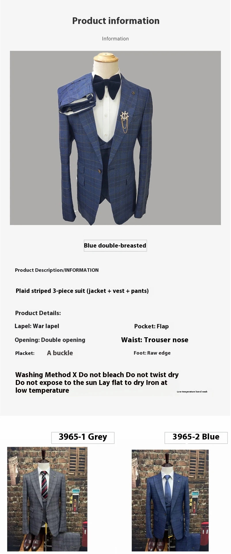 Title 3, Terno masculino Business Slim-fit xadrez e list...
