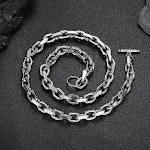 Pulseira ou Colar Corrente Cruz Aço Inoxidável O-shaped Moderno e Elegante Joia Unissex Tendência da Moda Design Sofisticado e Durável — foto 15