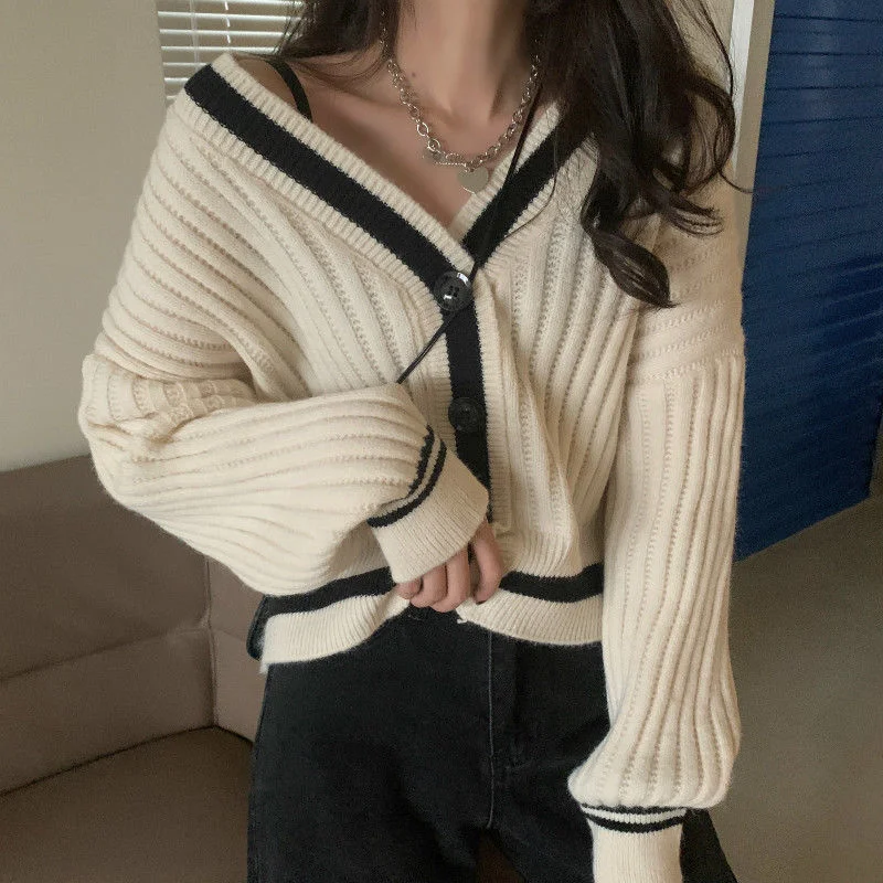 Title 5, Casaco Cardigan Tricotado Vento Suave Feminino ...