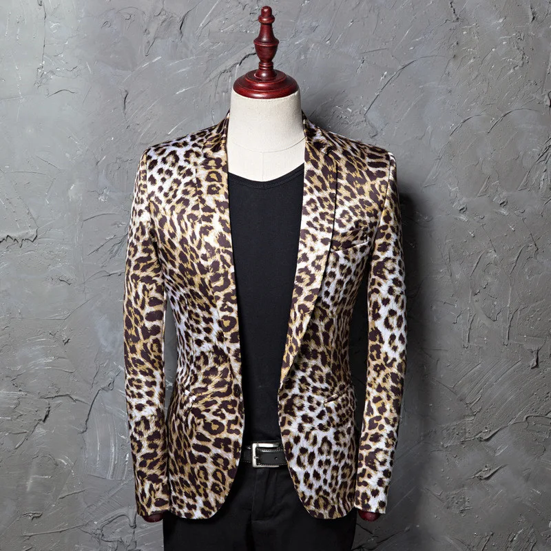 Jaqueta de terno estampada masculina plus size estilo europeu e americano, casual coreana, para primavera e outono, ideal para o dia a dia. — foto 7