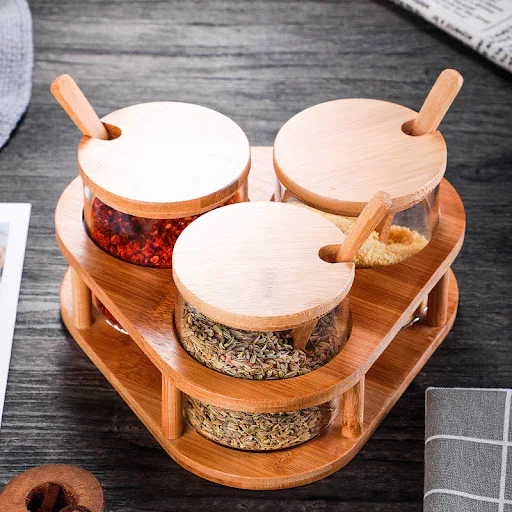 Title 2, MSG Seasoning Box with Glass Jars and Bottles f...