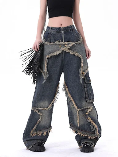 Title 14, Jeans Rectos Casuales Unisex Estilo Americano c...