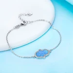 Pulseira de Opala em Prata 925 — Joia elegante e delicada para mulheres. Opala genuína. Presente perfeito. Adiciona brilho ao dia a dia. — foto 1