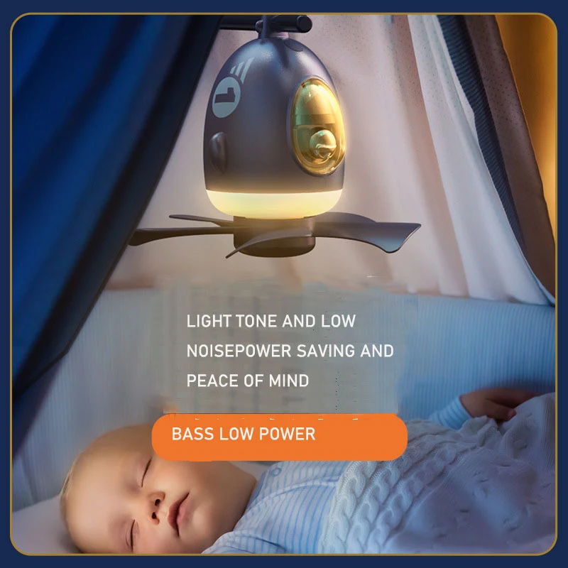 Title 2, New USB Small Airplane Fan Ceiling Fan Night Li...
