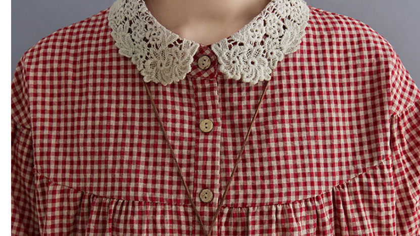Title 6, Camisa xadrez feminina de algodão e linho, com ...