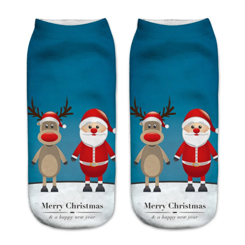Title 19, Nieuwe 3D-geprinte damesbootsokken met kerstpat...
