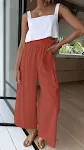 Women's High Waist Wide Leg Pants Loose Multicolor. Comfortable and stylish pants for everyday wear. Perfect for a casua — photo 1