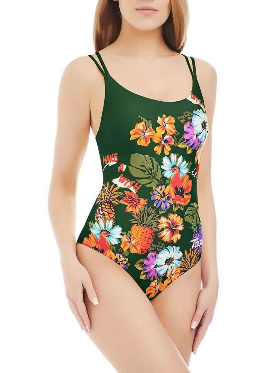 Title 2, Womens one-piece printed swimsuit, perfect for...