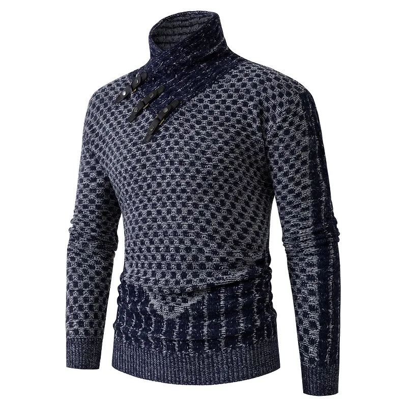 Title 3, Mens Long Sleeve Half Turtleneck Knitted Sweat...