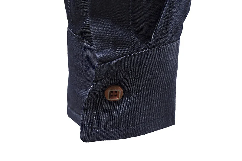 Camisa jeans casual manga longa masculina. Conforto e estilo para o dia a dia. Peça versátil, fácil de combinar para diversas ocasiões. — foto 4