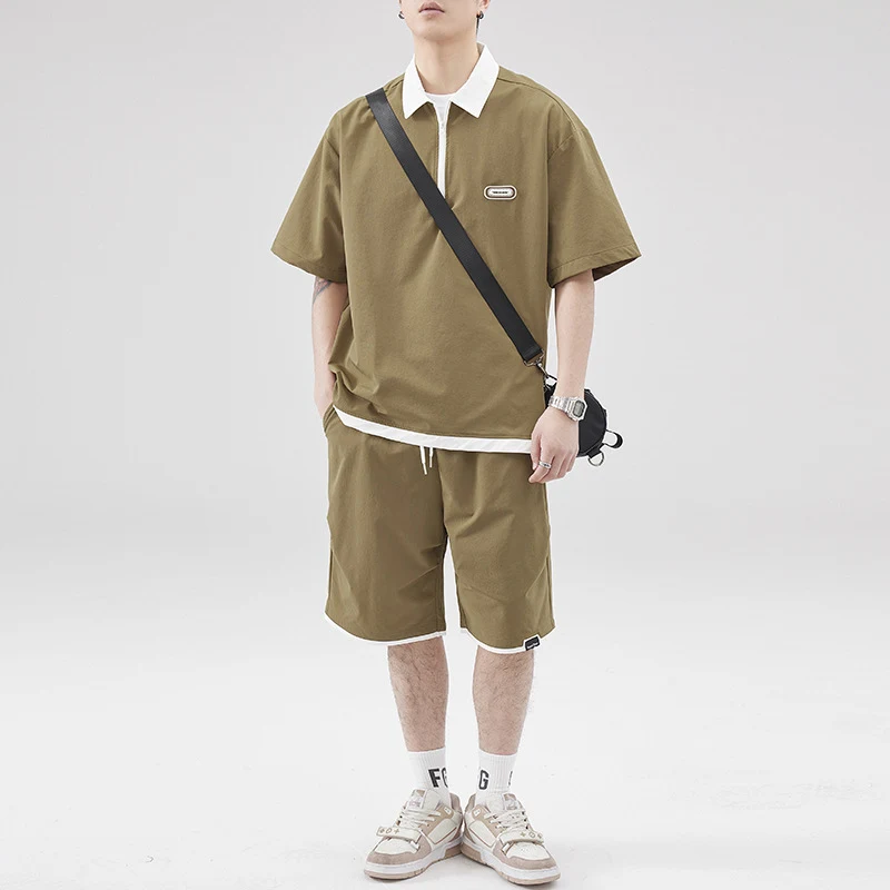 Title 7, Japanse stijl T-shirt met korte mouwen, losse p...