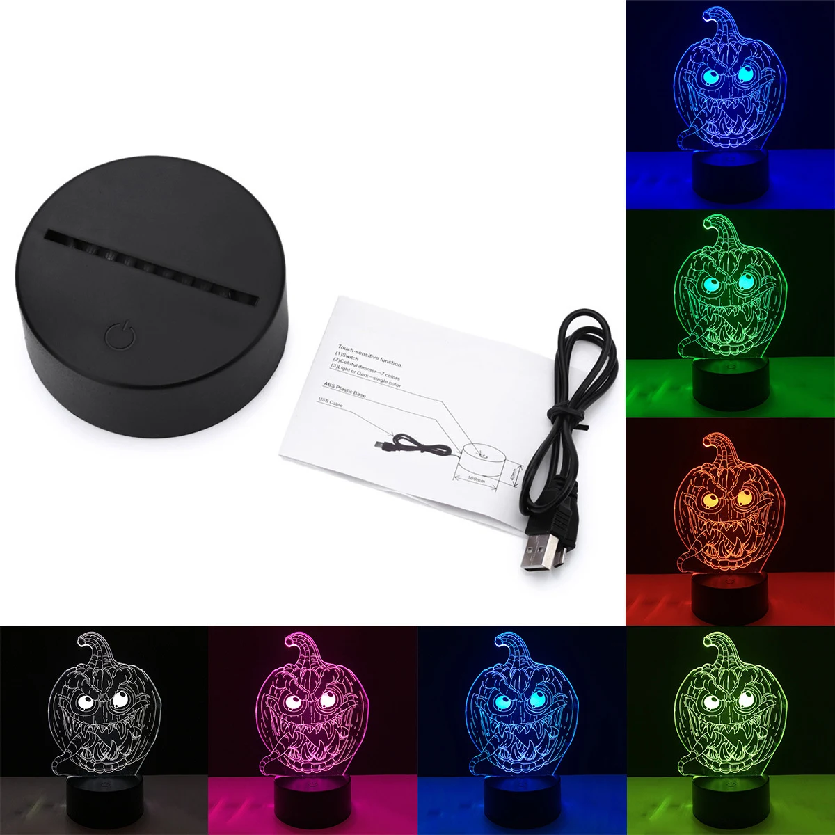 Title 3, Halloween Gift Pumpkin Lantern Light Up Your Ce...