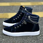 High-top chain canvas casual sneakers, offering both style and comfort for everyday wear, perfect for a modern and effor — photo 10