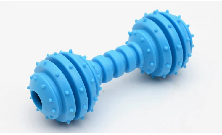 Title 5, TPR Rubber Barbell Dog Toy, durable chew toy fo...