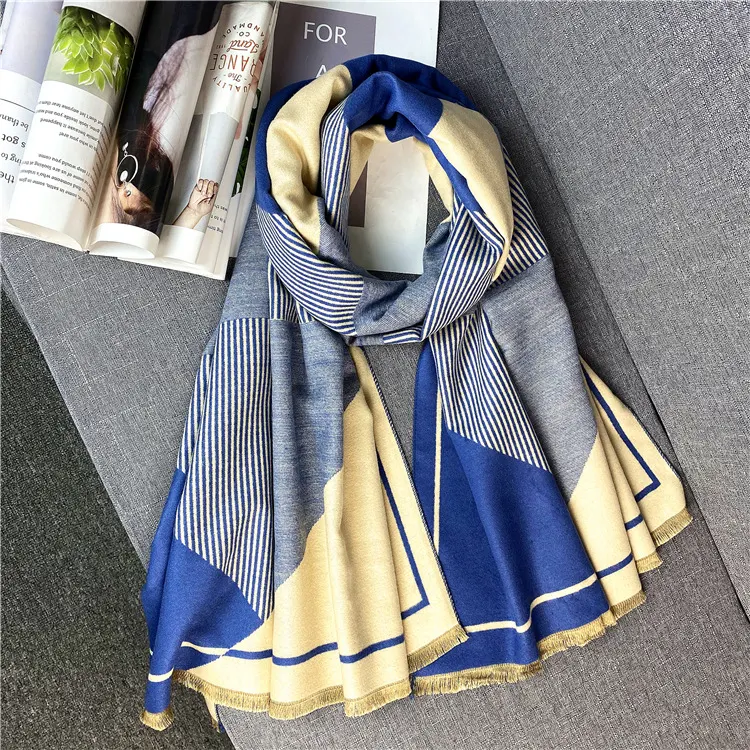Title 17, New Double-sided Geometric Imitation Cashmere S...