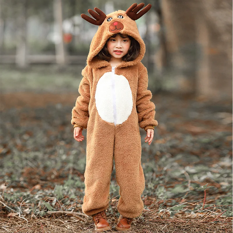 Roupa Infantil de Natal com Animais Simples Rena Alce Conjunto Pai-Filho para Brincar Confortável e Perfeito para Festas — foto 4