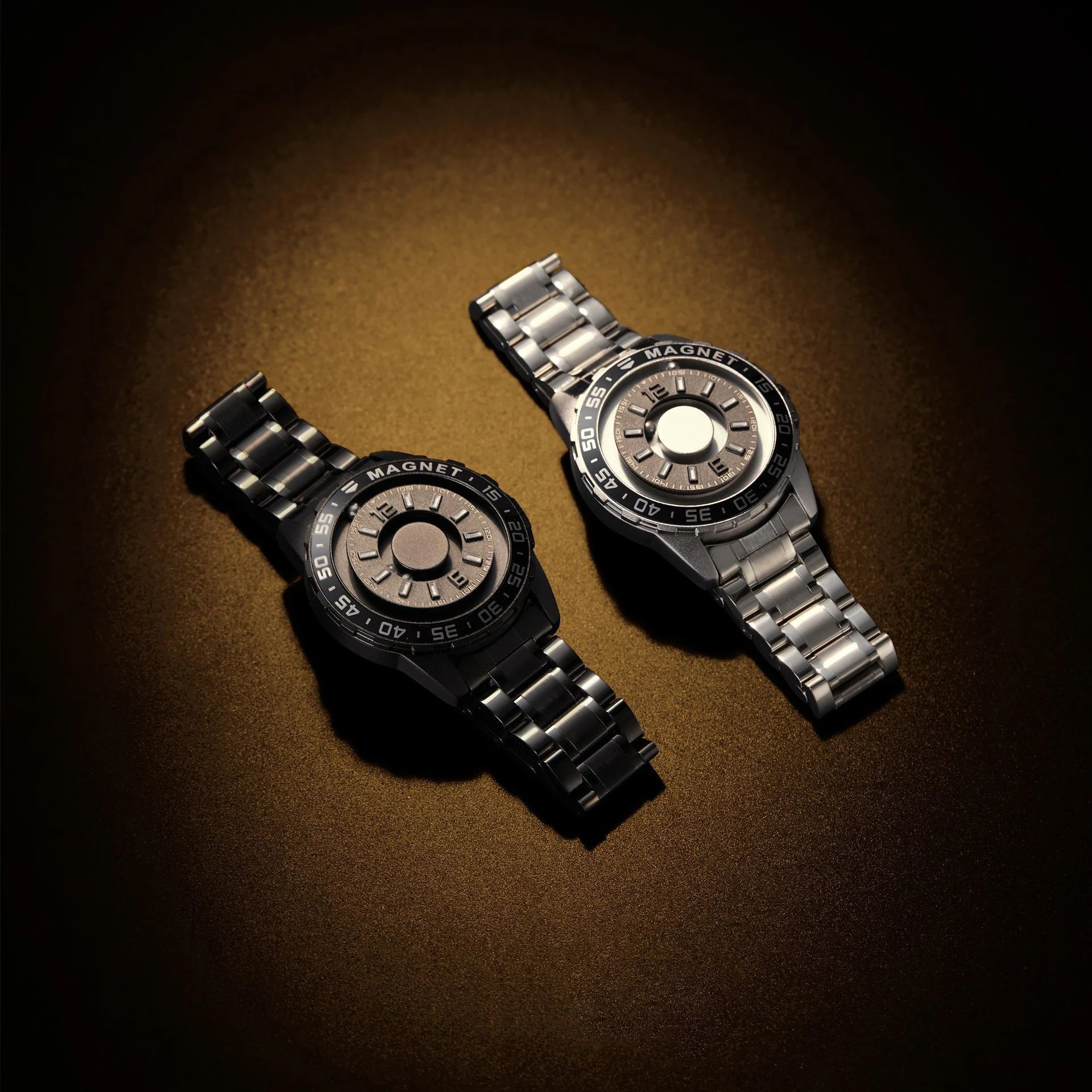 Relógio de quartzo magnético inovador masculino. Moda e estilo em metal. Design elegante e funcional. Precisão e atração magnética em um só acessório. — foto 3