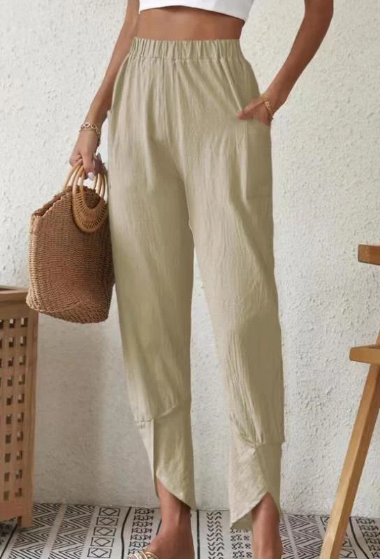 Pantaloni jogging casual tinta unita con tasche ampie, Diablement Fort Skinny da donna, comfort e libertà di movimento. — foto 6