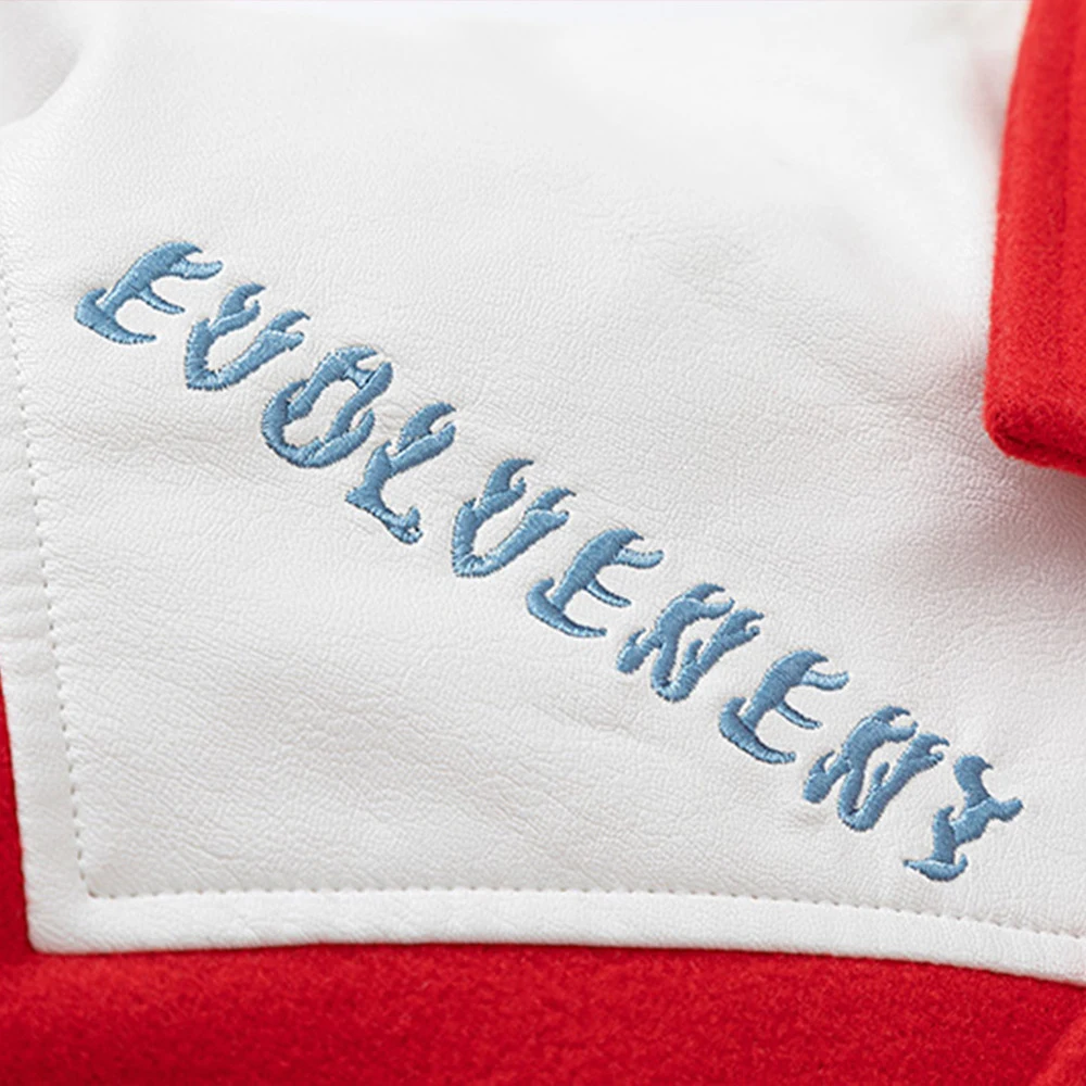 Casaco uniforme de beisebol grosso com letras de chama bordadas. Conforto e estilo audacioso para um visual marcante, perfeito para se destacar. — foto 5