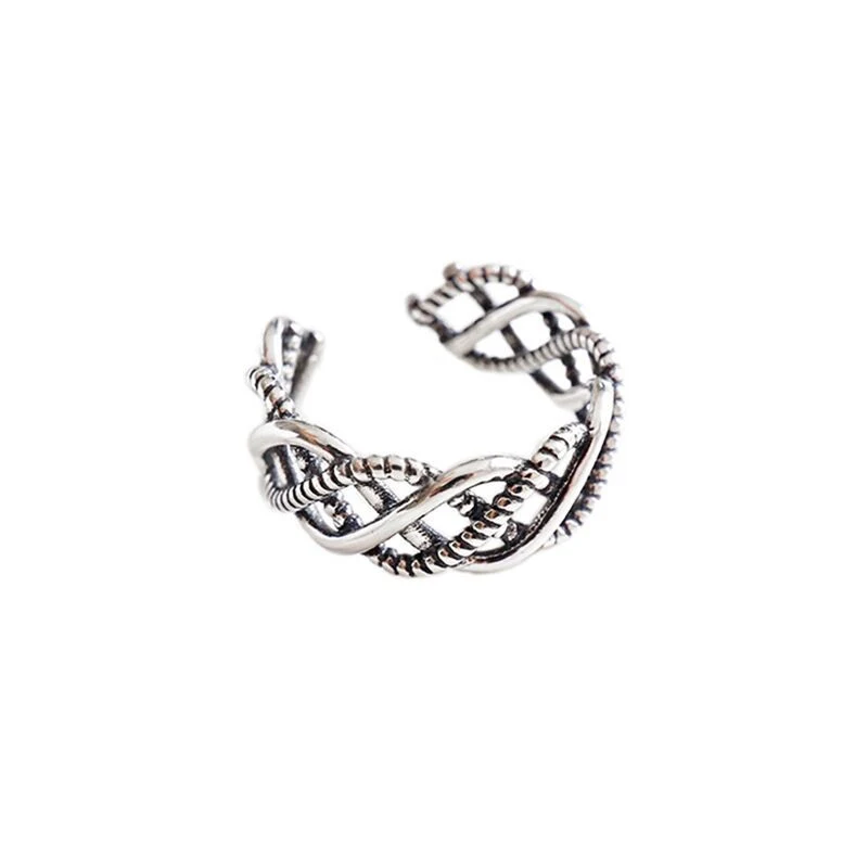 Ornamento Anel de Onda em Corda de Cânhamo Tecido para Dama. Decoração elegante e sustentável, toque natural e design único para sua casa. — foto 2