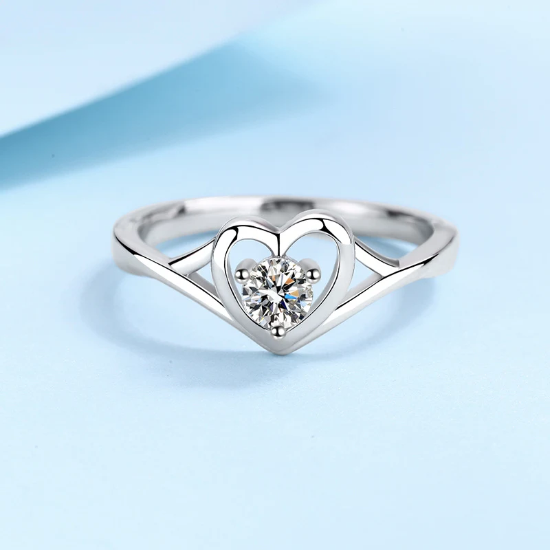 Title 5, Anel de prata S925 feminino com moissanite. Joi...