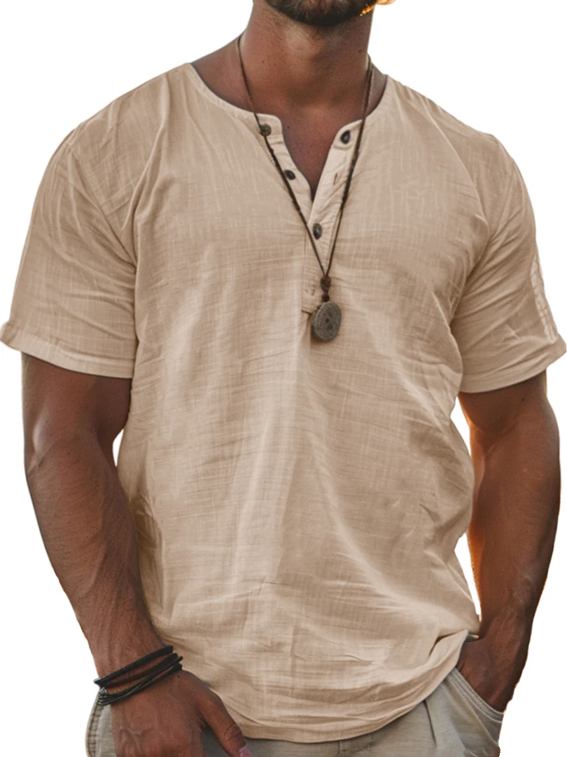Title 6, Camicia da uomo con collo a lupetto, mezza card...